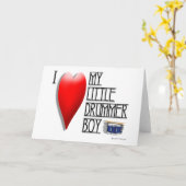 Carte J'AIME MA PETITE FILLE de BATTEUR (le blanc à (Fleur jaune)