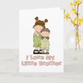 Carte J'aime ma petite fille frère et garçon (Fleur jaune)