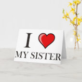 Carte J'aime ma soeur (Fleur jaune)