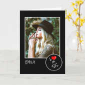 Carte J'aime ma soeur Photo personnalisée – Personnalisé (Fleur jaune)