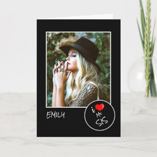 Carte J'aime ma soeur Photo personnalisée – Personnalisé