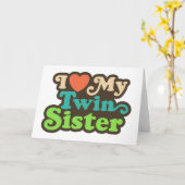 Carte J'Aime Ma Soeur Twin (Fleur jaune)