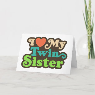 Carte J'Aime Ma Soeur Twin