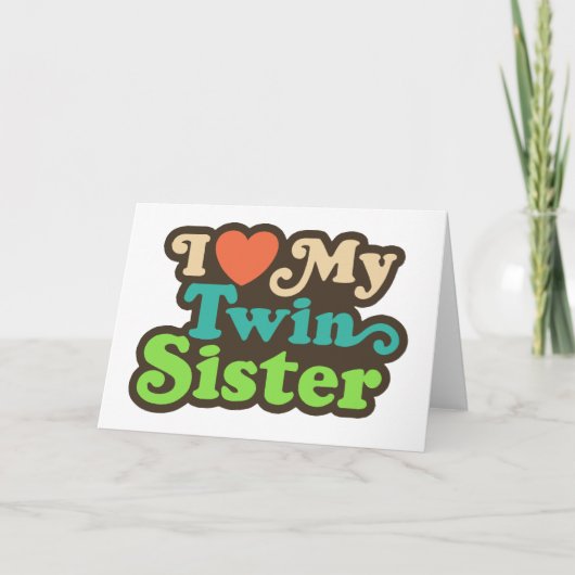 Carte J'Aime Ma Soeur Twin (Devant)