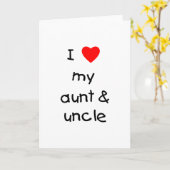 Carte J'Aime Ma Tante Et Mon Oncle (Fleur jaune)