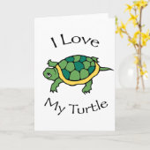 Carte J'aime ma tortue (Fleur jaune)