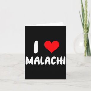 Carte J'aime Malachi - Cœur - Nom