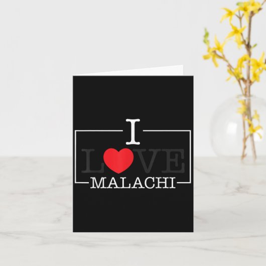 Carte J'aime Malachi Heart Nom de Famille Malachi Groovy (Fleur jaune)