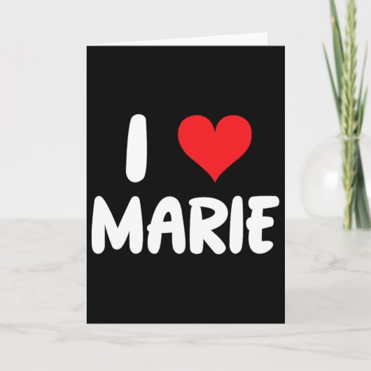 Carte J'aime Marie - Cœur - Nom (Devant)