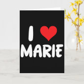 Carte J'aime Marie - Cœur - Nom (Fleur jaune)