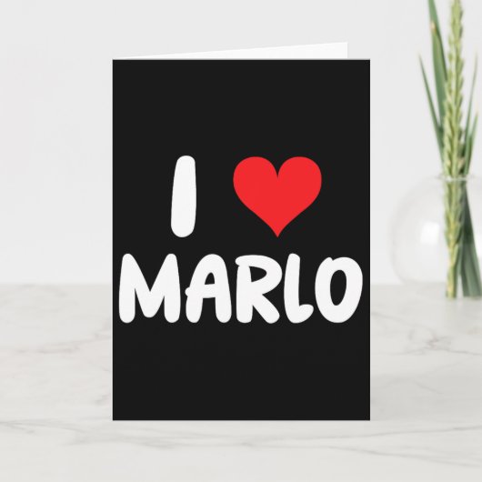 Carte J'aime Marlo - Cœur - Nom (Devant)