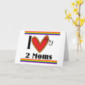 Carte J'aime mes 2 mamans (Fleur jaune)