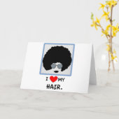 Carte J'aime mes cheveux - Afro (Fleur jaune)