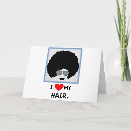 Carte J'aime mes cheveux - Afro (Devant)