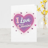 Carte J'aime Mes Cousins (Fleur jaune)