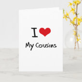 Carte J'aime mes cousins (Fleur jaune)