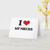 Carte J'Aime Mes Nièces (Fleur jaune)