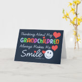 Carte J'aime mes petits-enfants mignons (Fleur jaune)