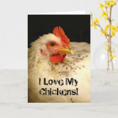 Carte J'Aime Mes Poulets ! (Fleur jaune)