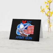 Carte J'aime mes T-shirts et cadeaux de fils d'armée (Fleur jaune)