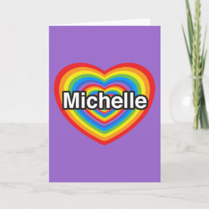Carte J'aime Michelle. Je t'aime Michelle. Cœur