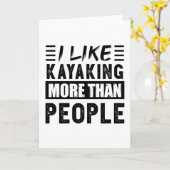 Carte J'aime mieux Kayaking que People Funny (Fleur jaune)
