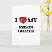 Carte J'aime mon agent de prison (Fleur jaune)