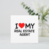 Carte J'aime mon agent immobilier (Debout devant)