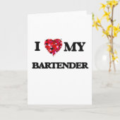 Carte J'aime mon barman (Fleur jaune)