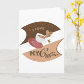 Carte J'aime mon café Retro Java (Fleur jaune)