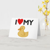 Carte J'Aime Mon Caoutchouc En Caoutchouc (Fleur jaune)