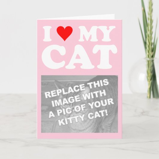 Carte J'aime mon chat (Devant)