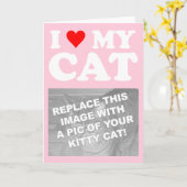 Carte J'aime mon chat (Fleur jaune)