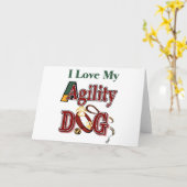 Carte j'aime mon chien agilité (Fleur jaune)