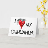 Carte J'Aime Mon Chihuahua (Fleur jaune)