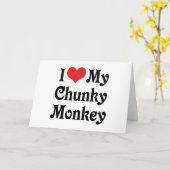 Carte J'Aime Mon Chunky Monkey (Fleur jaune)