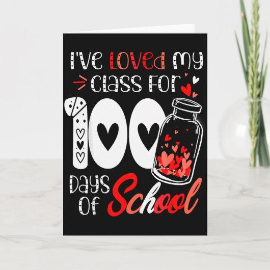 Carte J'aime mon Cl pour 100 jours d'école Enseignant Sa (Devant)