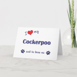 Carte J'Aime Mon Cockerpoo (Chien Mâle)