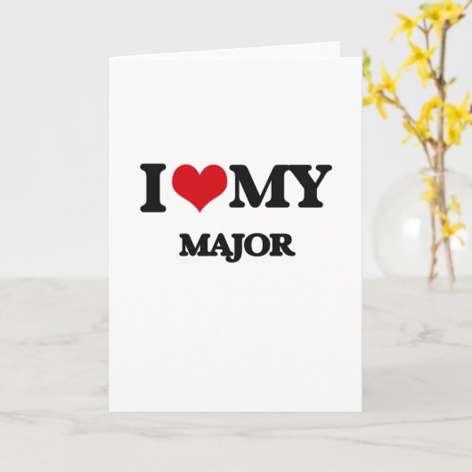 Carte J'aime mon commandant (Fleur jaune)