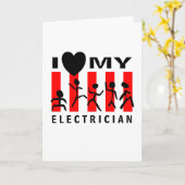 Carte J'Aime Mon Électricien (Fleur jaune)