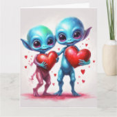 Carte J'aime mon extraterrestre (Devant)