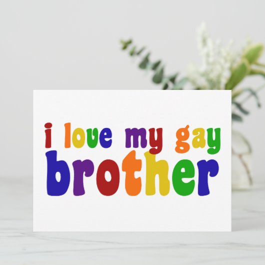 Carte J'Aime Mon Frère Gay (Debout devant)