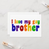 Carte J'Aime Mon Frère Gay (Devant/Arrière en situation)