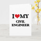 Carte J'aime mon ingénieur civil (Fleur jaune)