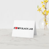 Carte J'aime mon labo noir (Fleur jaune)