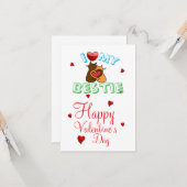 Carte J'aime mon meilleur ami cœur (Devant/Arrière en situation)