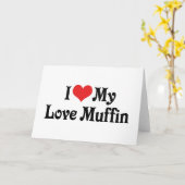 Carte J'Aime Mon Muffin D'Amour (Fleur jaune)