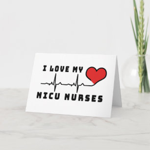 Carte J'Aime Mon NICU Infirmières Coeur Beat