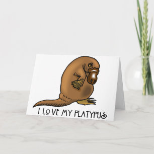 Carte J'aime mon ornithorynque
