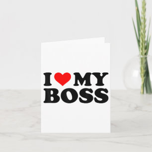 Carte J'Aime Mon Patron Funny Red Heart Boss Je Coeur Me